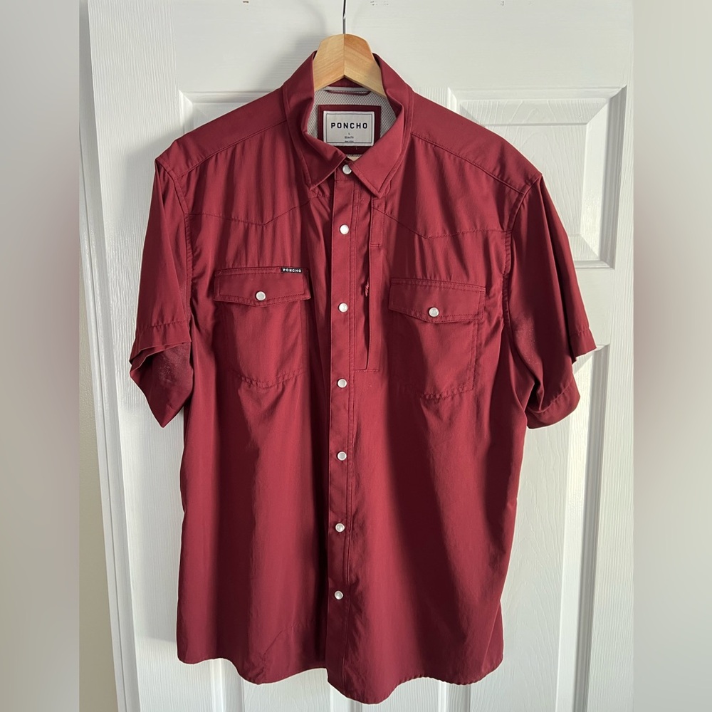 Poncho Outdoors Western Pearl Snap. Slim Large
